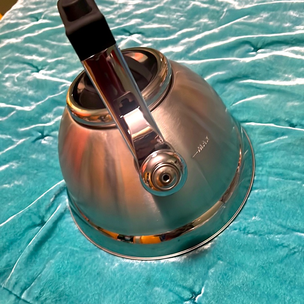 Stainless steel whistling kettle 3L 2.34L fill mark 1 Tea kettle + 2 Infusers